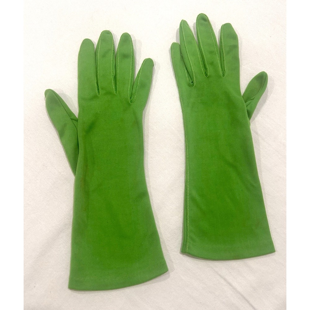 Hansen Complexion Ladies Formal Pistachio Green Vtg Gloves 7 Small 1950s USA